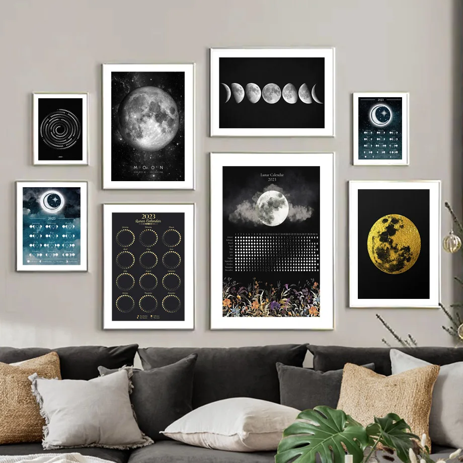 Space Moon Total Eclipse Poster Astronomical Gift Wall Art Mural Prints Canvas Painting Home Decoration Pictures Living Room