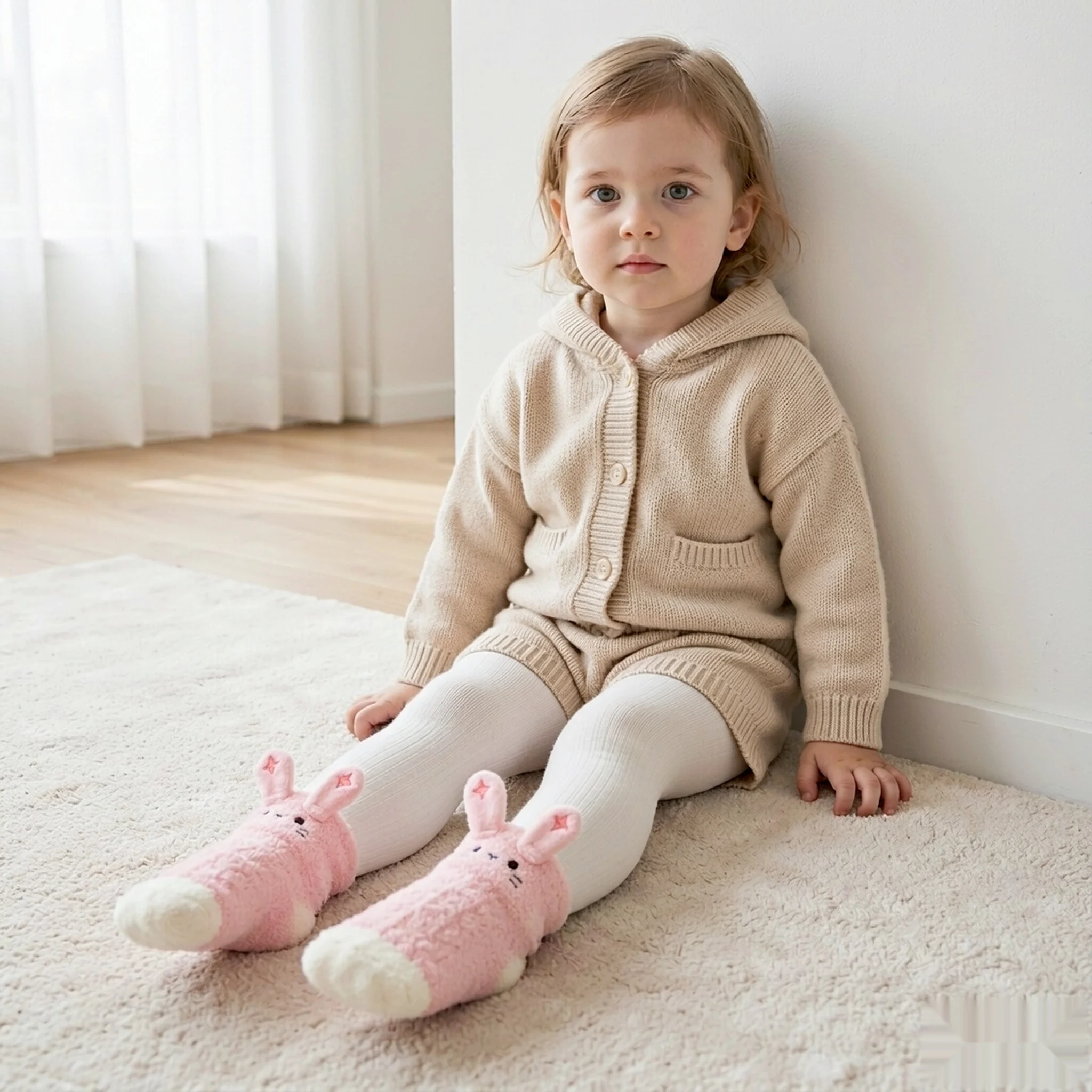 1Pair Plush Warm Baby Socks, Class A Cloud Soft Fleece High Stretch Loose Cuff Toddler Socks 0-3Y
