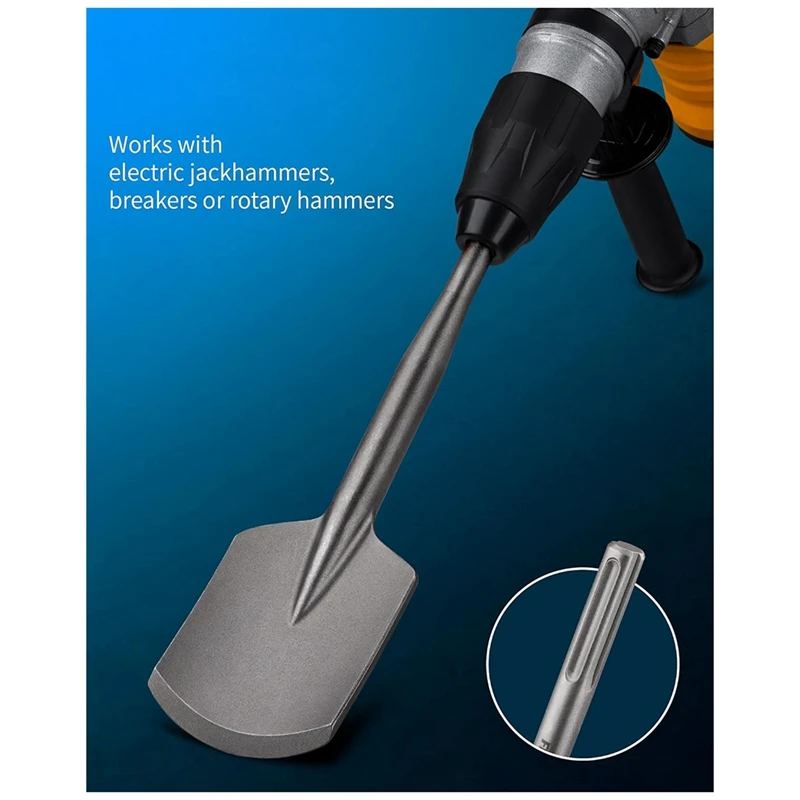 For SDS Max Clay Spade 4-1/2 In. X 17 In. Rotary Hammer Electric Jackhammer Mortar Shovel Extended Cement Mortar Shovel