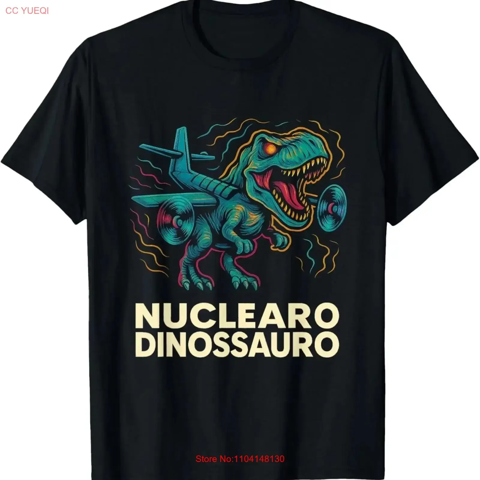 Camiseta Nuclearo Dinossauro con meme divertido italiano de T-Rex para niños, tallas S-5XL, estilo vintage lavado, ligeramente gráfico, streetwear, elegante para hombre
