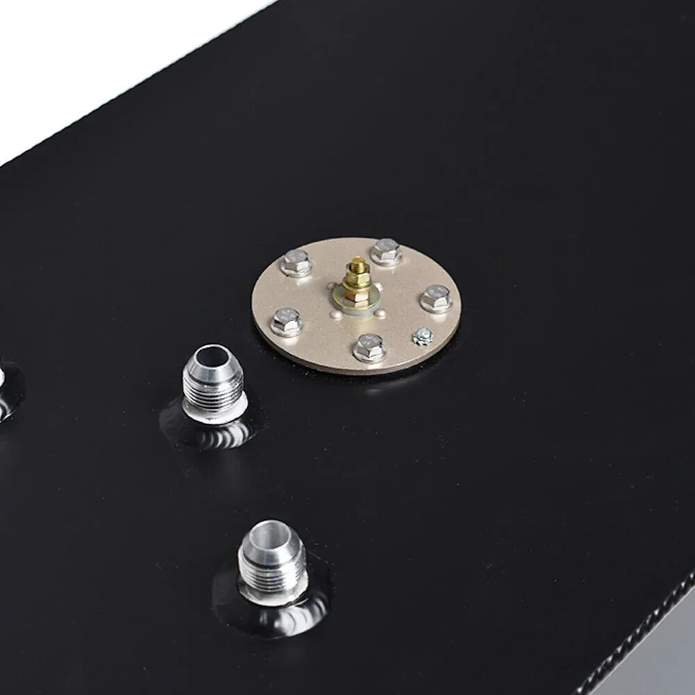 ACCS230 15 Gallon 60L Fuel Tank + Sensor + Braided Fuel Line + Fittings 3m Black Hose + Black 10 AN8 Fittings with Cap