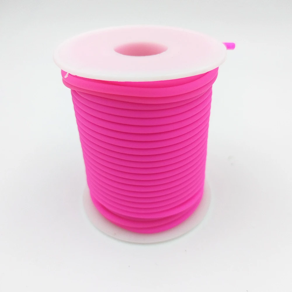 2MM 1Roll  Color Silicone Hollow Round Tube Soft Rubber Tubing Jewelry Cord Cover Memory Wire DIY Necklace/Bracelet Making