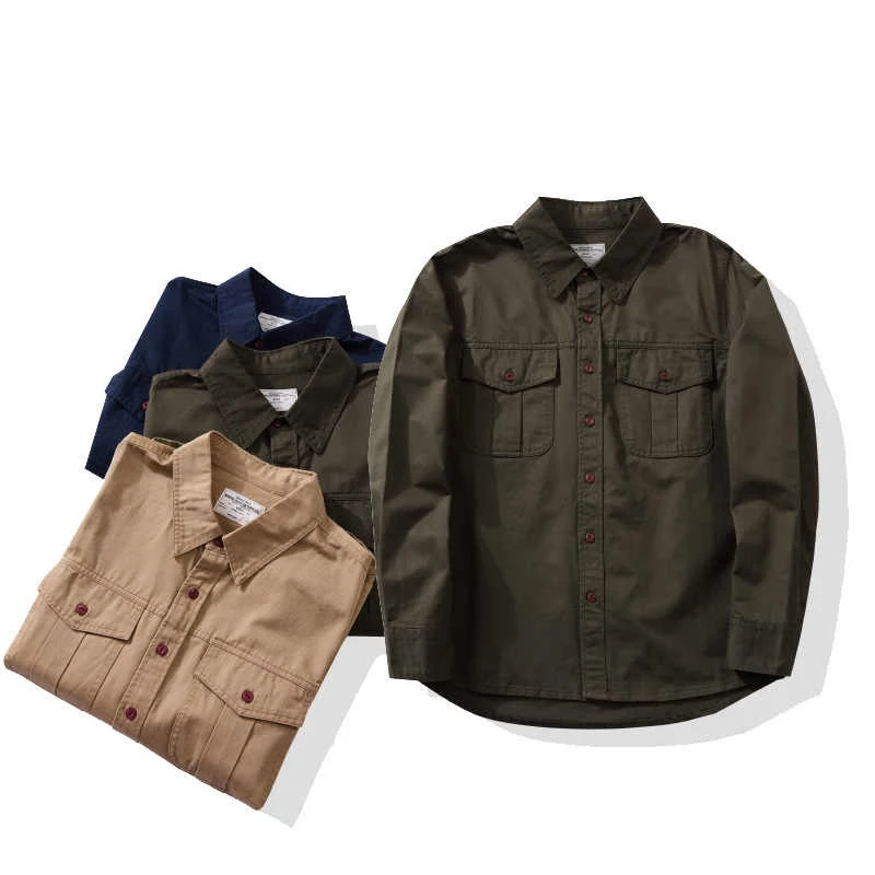 

Japanese Kapital Vintage Retro Solid Color Shirt Men's Casual Long Sleeve Shirt Trendy New Arrival