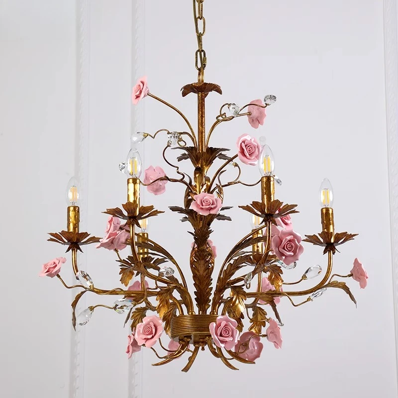 living room chandelier American pastoral bedroom romantic dining room light