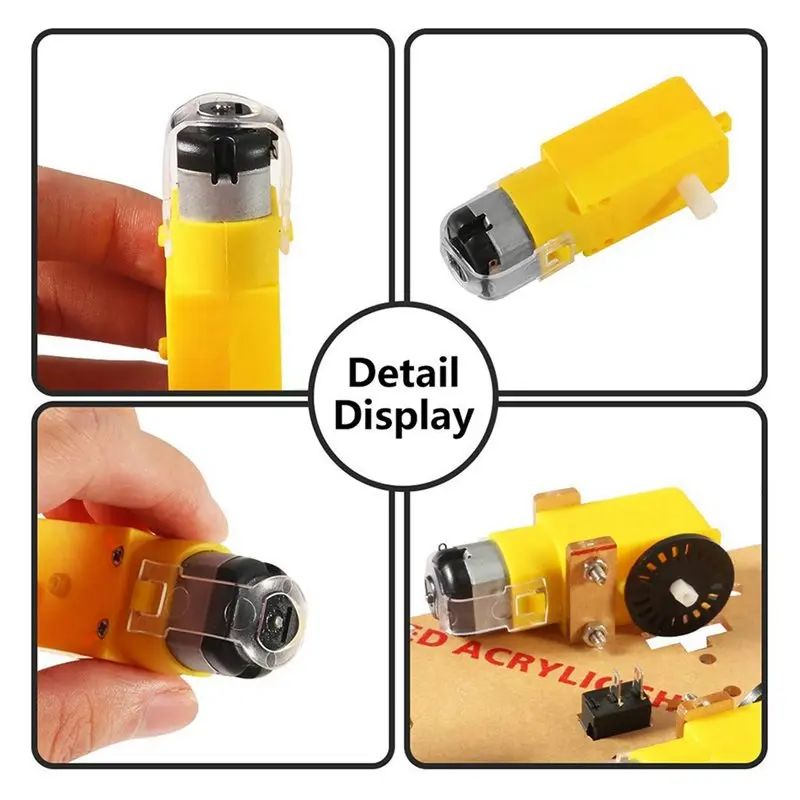 【NEW USER EXCLUSIVE】24PCS DC Electric Motor + Plastic TT Motor Tire Wheel Dual Shaft Gear Motor TT Gearbox Engine For Arduino Sm