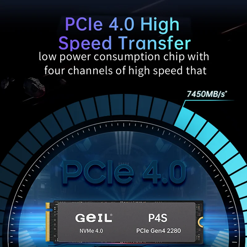 Imagem -02 - Interna de Estado Sólido Ssd 512gb tb M.2 Nvme Pcie Gen 4.0x4 2280 Laptop Desktop pc Ps5 Computador Geil-p4s Unidade