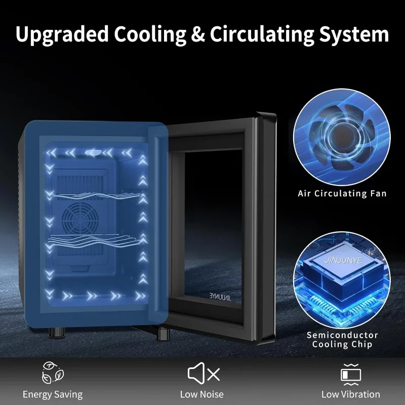 6 Bottle Wine Cooler, Wine Fridge Small with Digital Temperature Control, 46-65℉, Countertop Wine Cooler Refrigerator