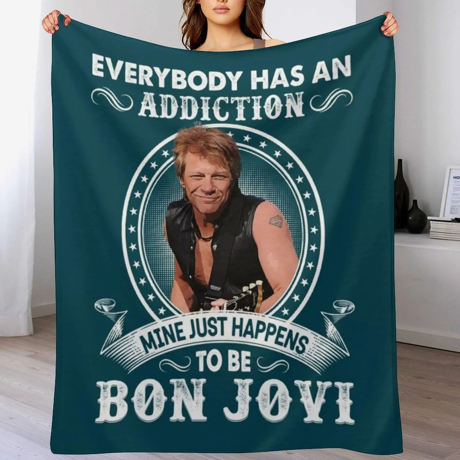 Everybody Has An Addiction Mine Just Happens To Be Jovi Rock Throw Blanket For Decorative Sofa Luxury Throw Blankets