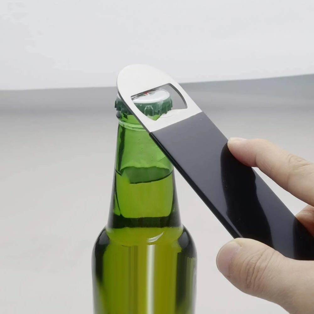 

Bartender Bottle Openers, Stainless Steel Bar Blade Beer Opener Manual Can Opener With Coated Handle,6 Pack(Black &Red)-B51B