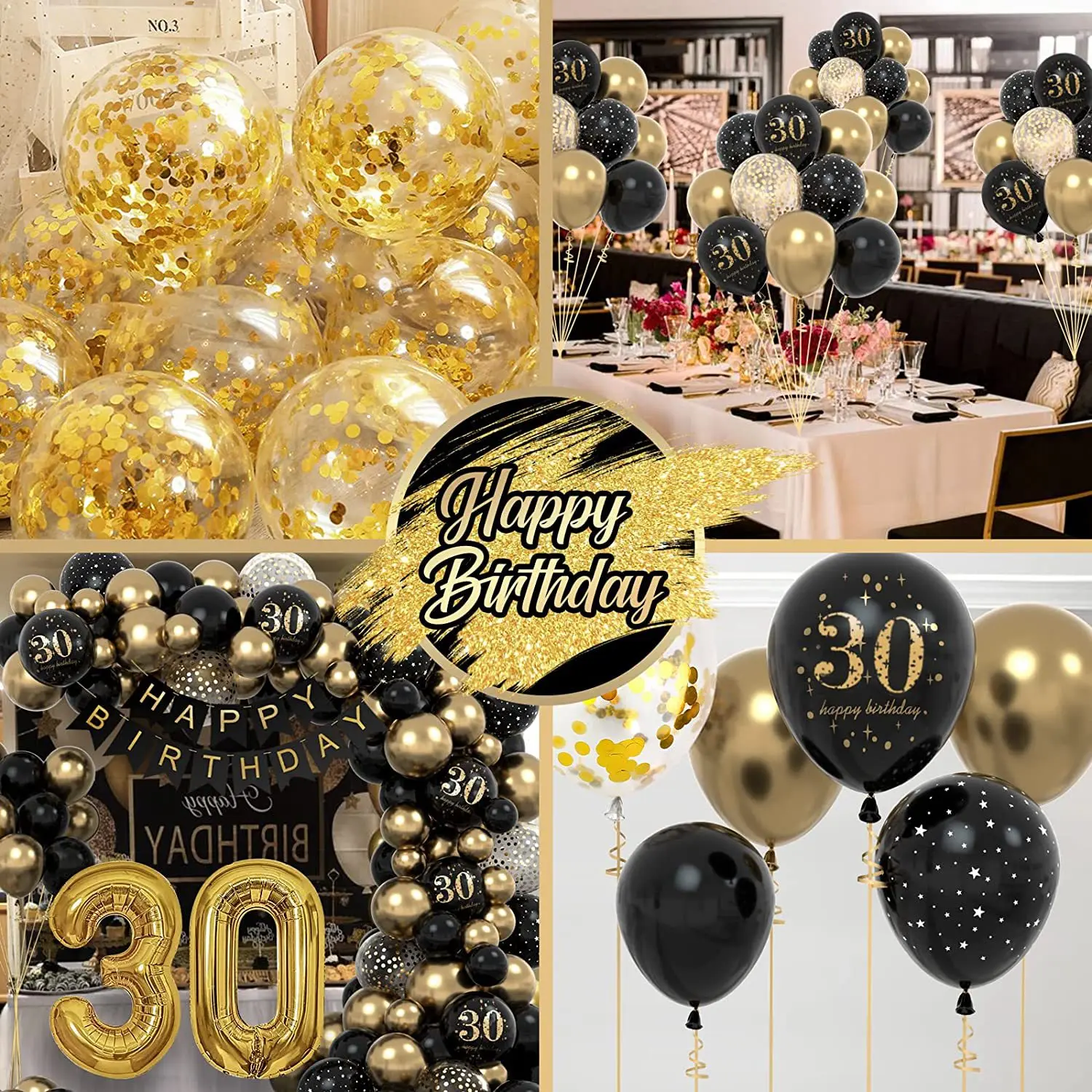 2024 room decor 18 30 40 50 Years Happy Birthday Latex Balloons Black Gold Arch Kit Globos Party Decoration Boy Girl Men Wome