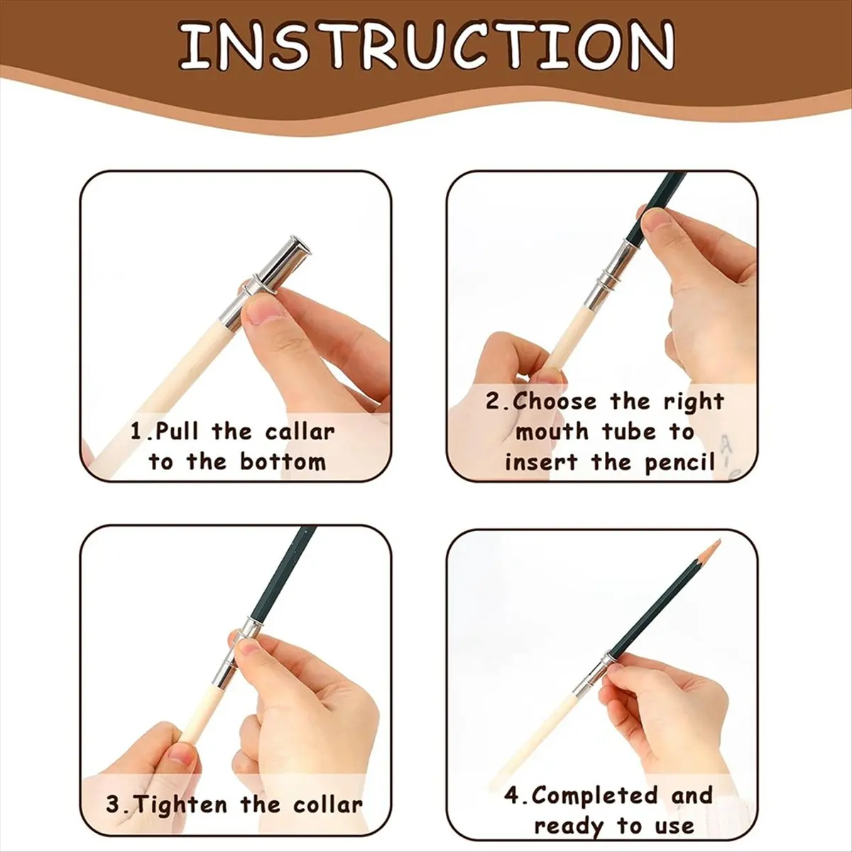 REST 12 PCS Wooden Pencil Pencil Extenders for Artists with Adjustable Metal Handle Lengthener Pencil Pull Charcoal Holder
