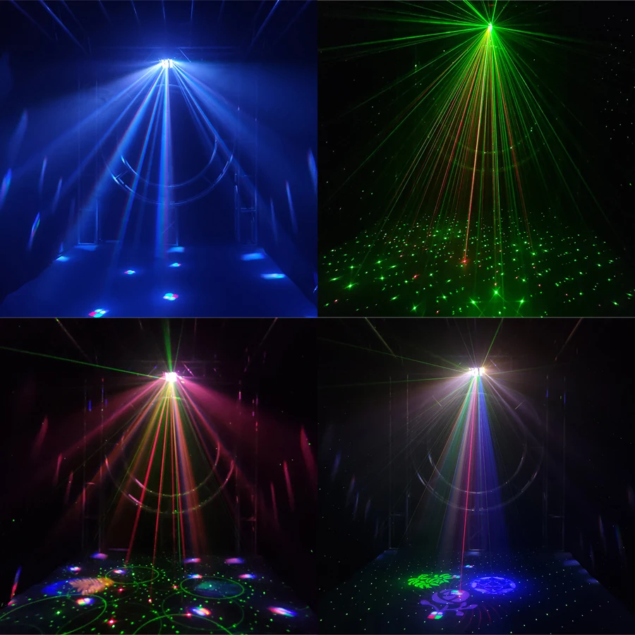 Imagem -06 - Disco Led Tingimento Padrões Strobe Laser Mix Luz de Palco Festa Casamento Evento do Feriado Mostrar ao Vivo Lâmpada Ativada por Som 5in1 dj