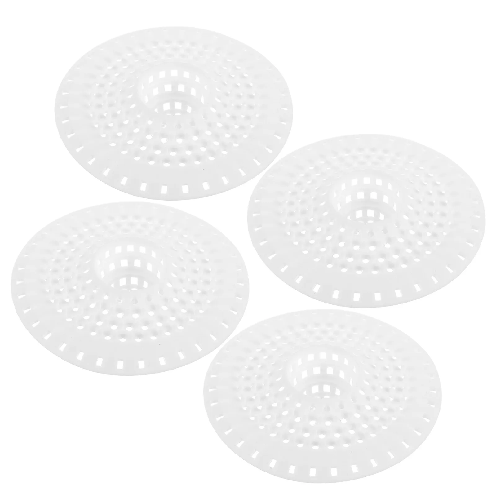 4Pcs 5 Inch Silicone Hair Catcher for Shower Drain, Sink, Bathtub & Floor – Dense Filtering Strainer