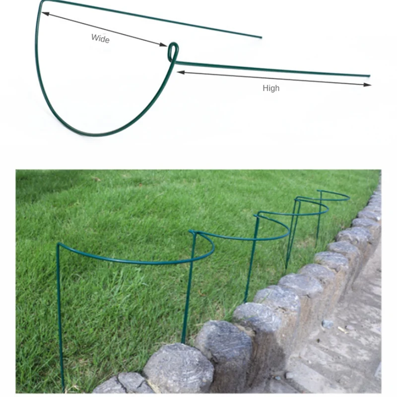 Heavy Duty Semi Circular Peony Plant Support Ring, Interlocking Garden Flower Stake Cage Holder For Stem Protection