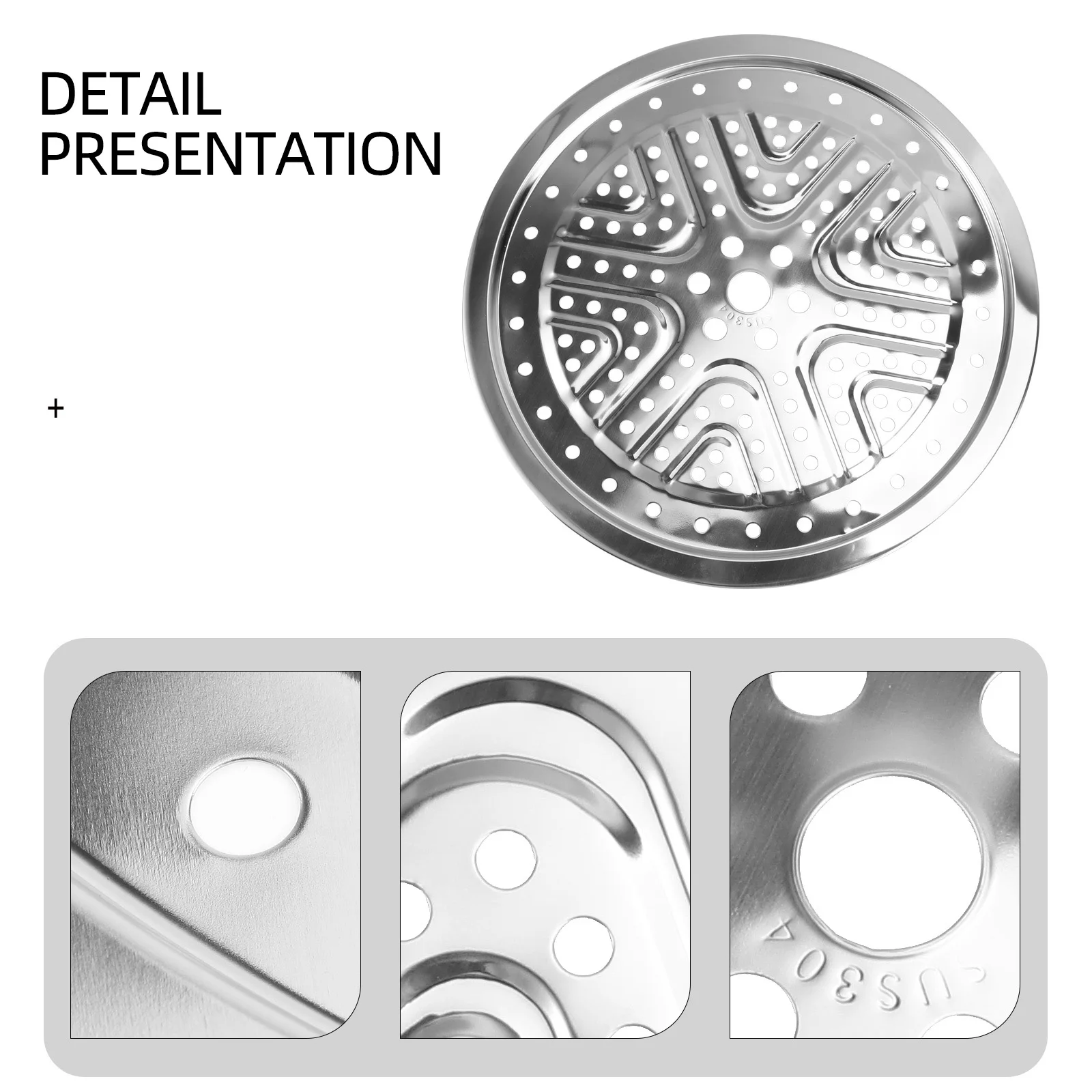 

1 pc Stainless Steel Steamer Rack Food-Grade Kitchen Accessory Evenly Heated Pot Steaming Tray for Fish Vegetables Buns