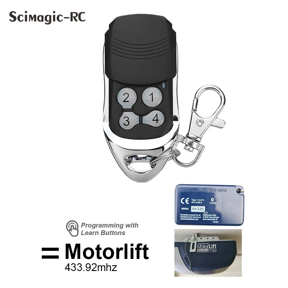 MotorLift 750 Remote Control 433.92mhz Model 84335 84335E 84335EML Type 1A5478 Garage Door Gate Opener Rolling Code