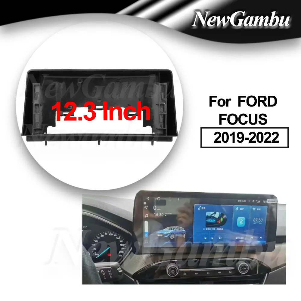 12,3 pulgadas para FORD FOCUS 2019-2022 marco sin adaptador de Cable Kits de ajuste de tablero Panel Facia reproductor de Radio 2 Din