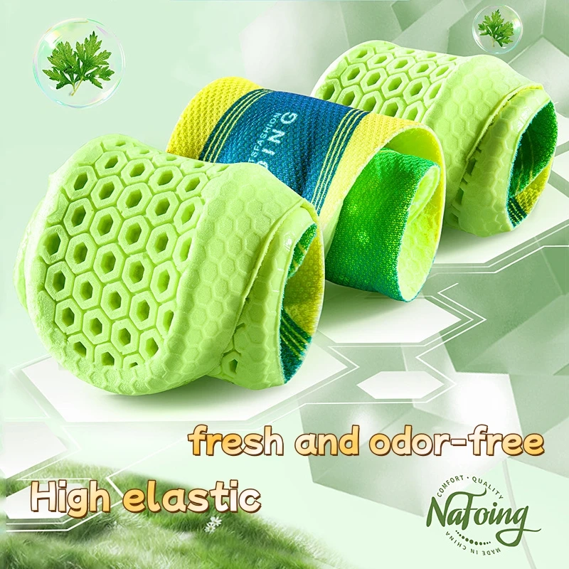 1 زوج النعال الرياضية تنفس الأخضر بولي Wormwood الشيح المضادة للرائحة نعل امتصاص الصدمات الحذاء وحيد الرجال النساء النعال مريحة