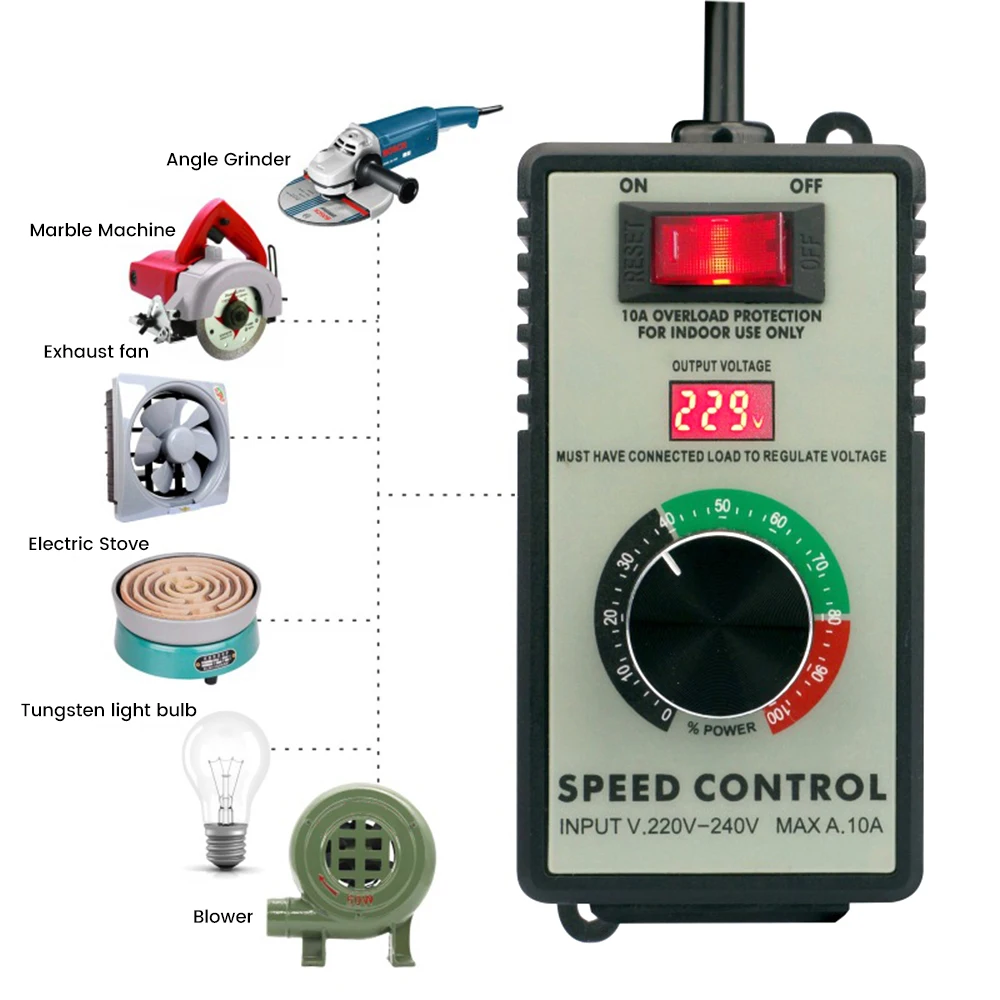 

110V/220V 4000W Electronic Voltage Regulators Motor Controllers Stepless Speed Controllers Portable Power Tool Speed Controllers