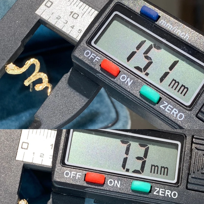 Aazuo 18K مجوهرات الصلبة الذهب الأبيض الذهب الأصفر الماس الطبيعي الحقيقي الحيوان الأفعى قرط الاذن المرصع هدية للنساء حفل زفاف AU750 #5