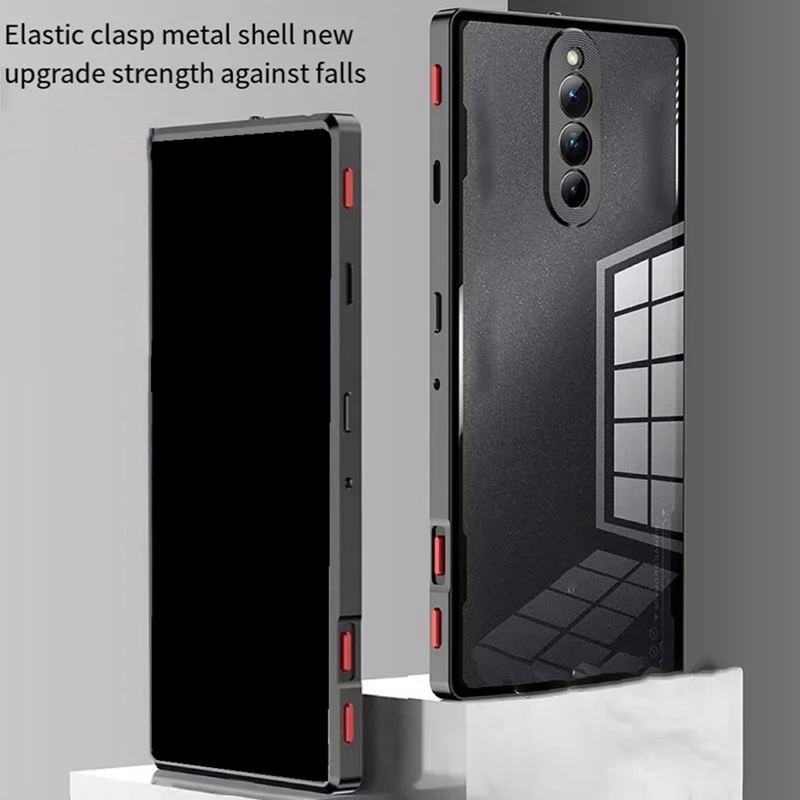 حافظة بإطار معدني من سبائك الألومنيوم ، حافظة لـ Red Magic 8 Pro ، غطاء خلفي من الأكريليك ، جراب هاتف شامل