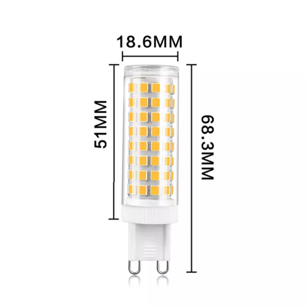 LED  G9  Light Dimmable bulb 15W AC 220V 110V  SMD 2835 Spotlight For Crystal Chandelier Replace 20W 30W Halogen Lamp Lighting