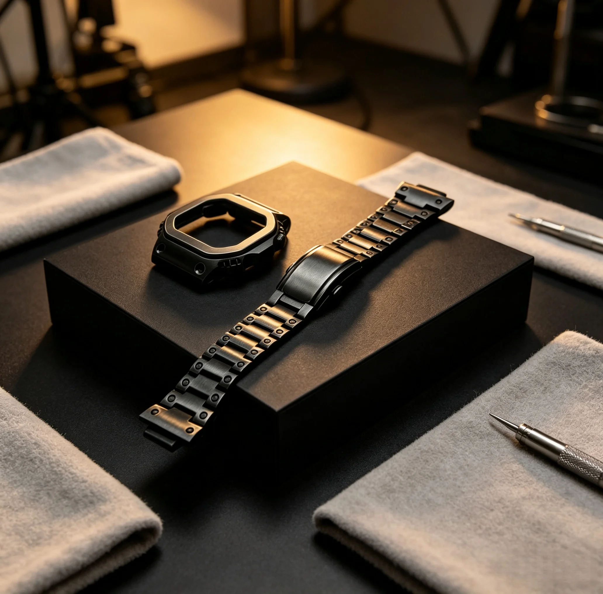 

DW5600 GW5610 Titanium Case Mod Kit For Casioak Watch Metal Bezel And Strap G5600E GWB5600 GWM5610 DW5600 With Refit Tools