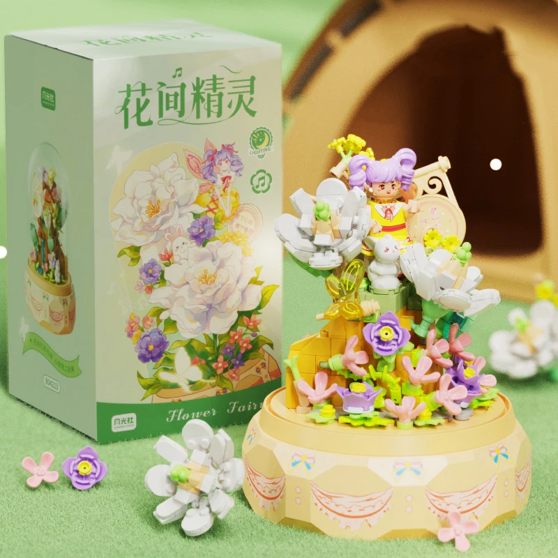 804213 Eternal Flower Elf Figure Building Blocks Crystal Floriculture Assembled Mini Bricks Toy For Kids Gifts With Display Box