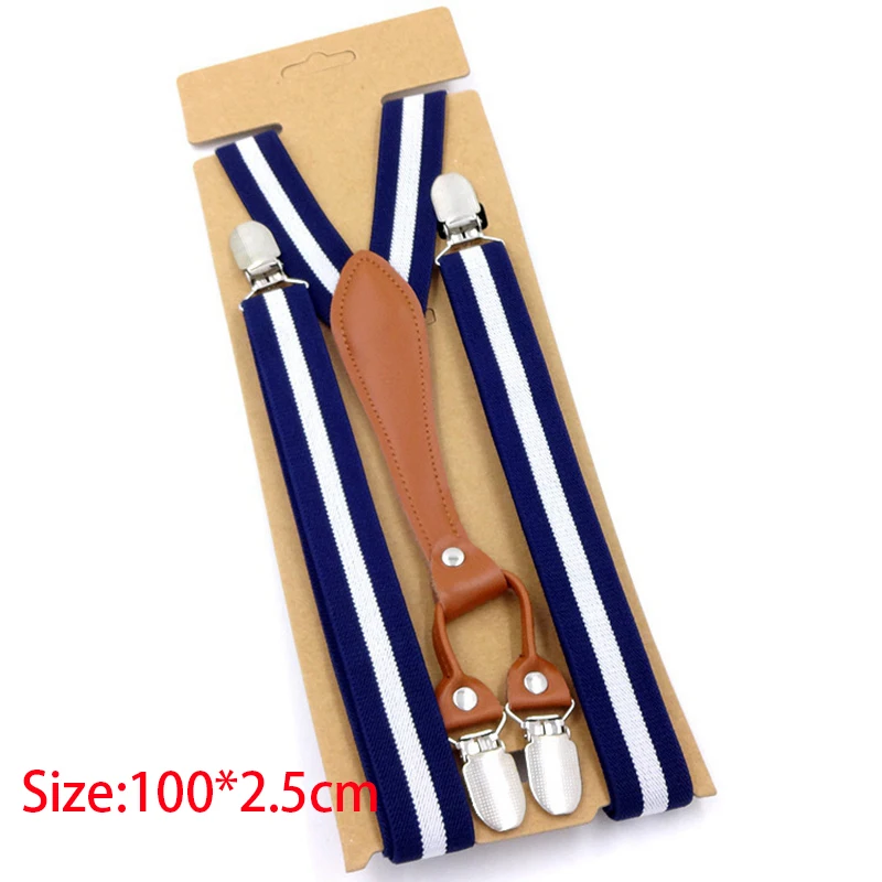 New Fashion Suspenders Men Women Adult Leather Trimmed End Y Back Adjustable Elastic Trouser Braces Strap Belt Wedding Party