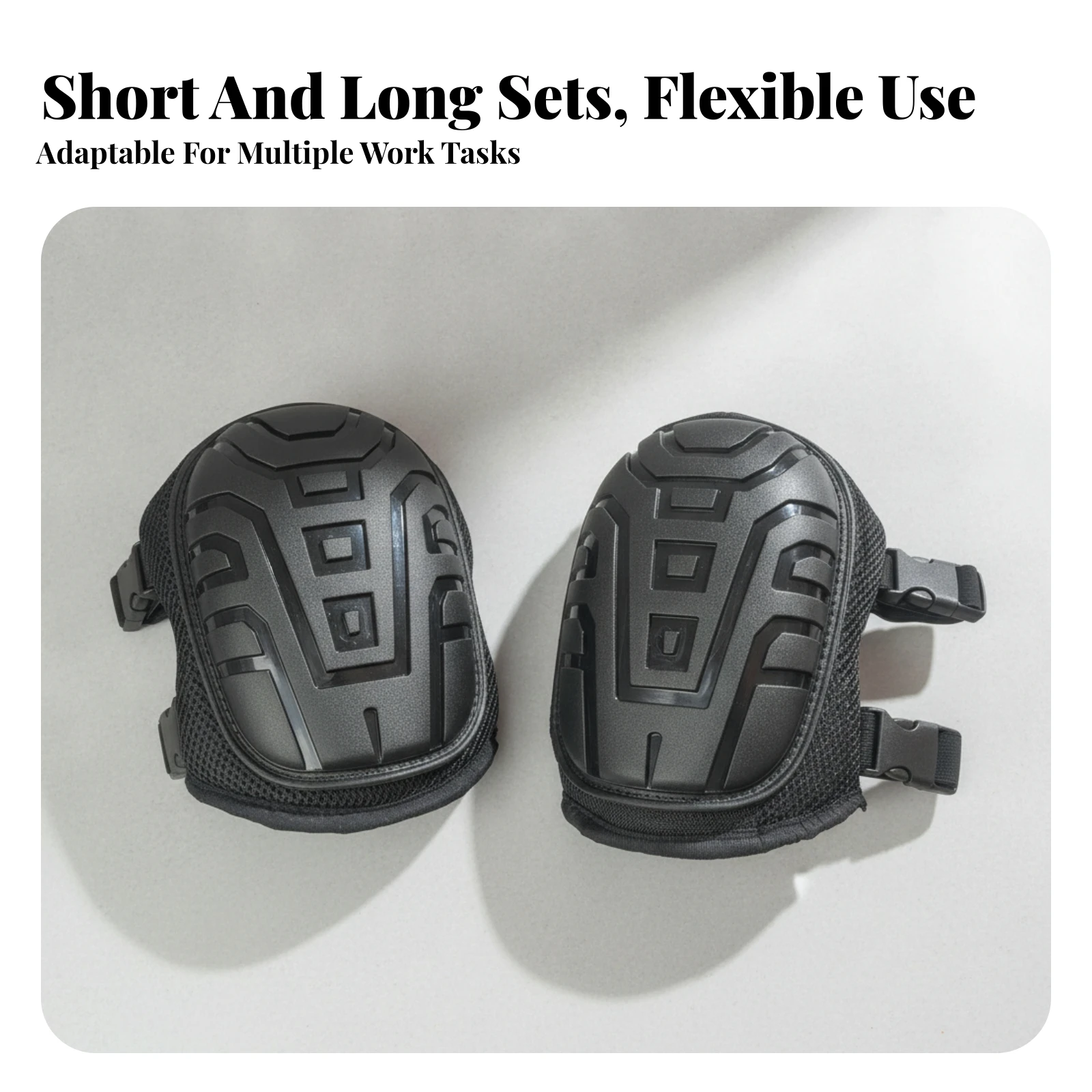 Hard Shell Knee Pads Impact Resistant Black Knee Pads Safeguarding Gear Hook and Loop Nylon for Laborers, Work Site