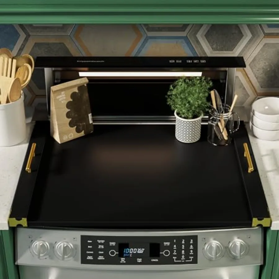 

Noodle Board Stove Cover for Gas Stovetop Bamboo Stove Top Covers for Electric Stove and Gas Burners with Handles Kitchen Sink