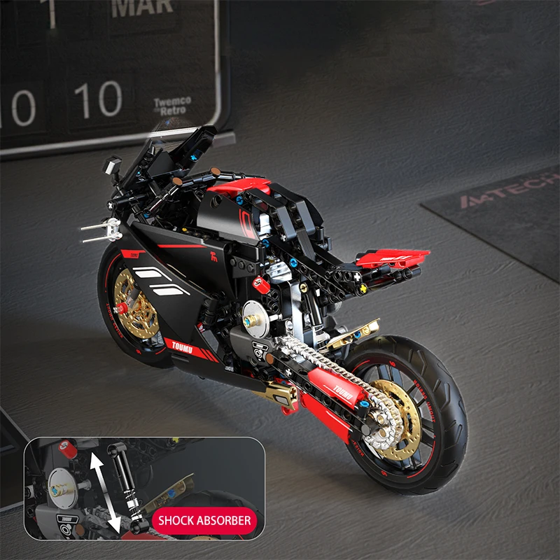 New 1:8 City Speed Racing Motorcycle Building Set DIY Bricks Model Kit for Kids Adults STEM Buiding Blocks Toys Gifts 426pcs