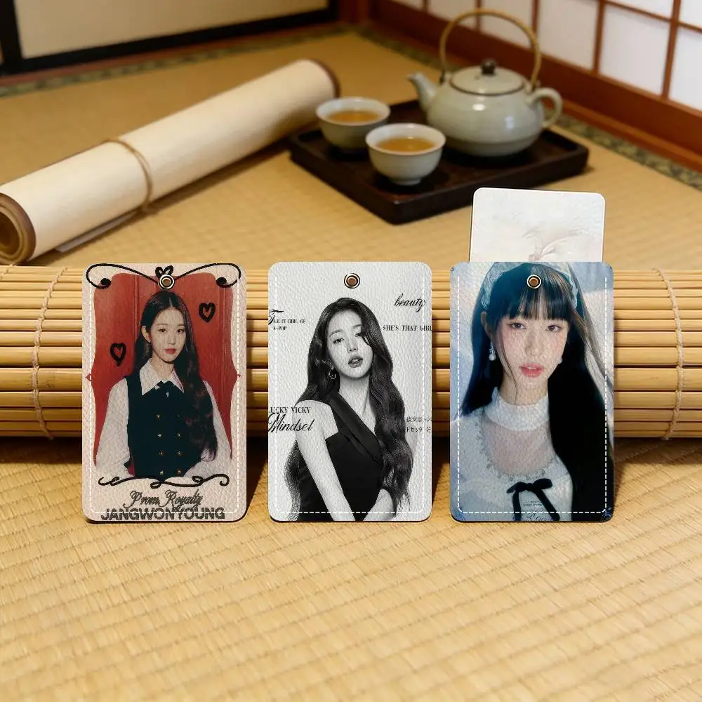 Personalised Leather Card Holder Keychain Fits Bank Subway Bus Cards Singer j-Jang idol Won Young