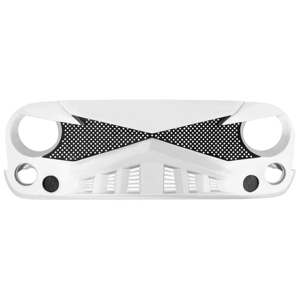 White Knight Style Grille For Jeep Wrangler JK 2007-2017 Racing Grill ABS Inlet Guard Grid Car Front Bumper Grills