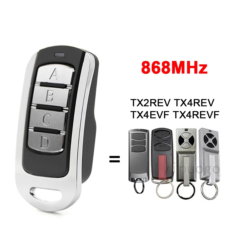 TX2REV TX4REV TX4EVF TX4REVF 868MHz Garage Door Remote Control Duplicator Replacement Garage Door Opener Keychain