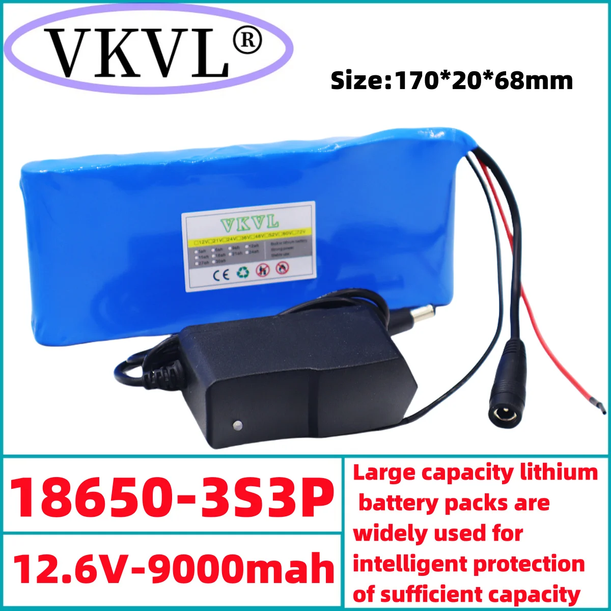 New portable 3S3P12V9000mah rechargeable lithium-ion battery for LED lights backup camera 12V mobile power Etc+charger