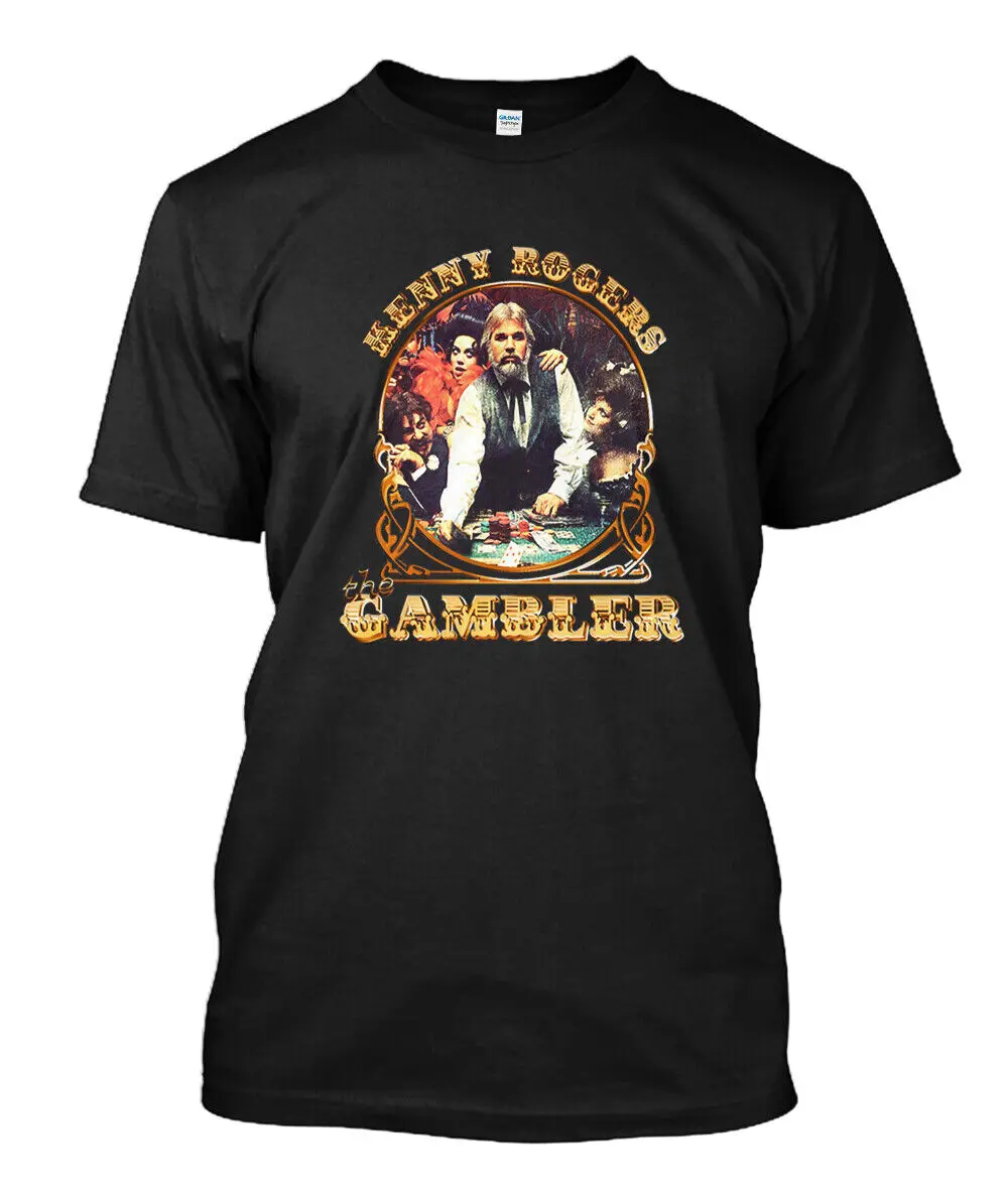 Limited Kenny Rogers The Gambler Classic Black T-Shirt Size S 5XL Mens