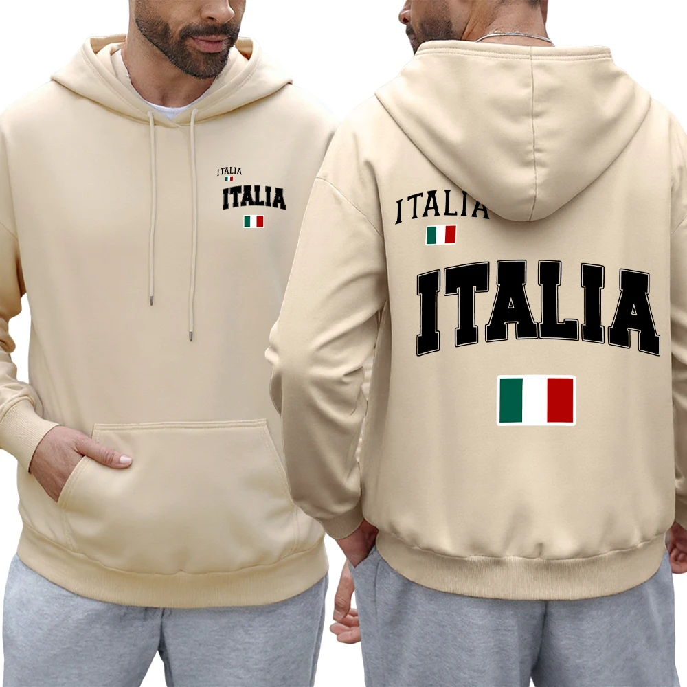 Italia Italienische Flagge Muster Männer Hoodie Oversize Mode Hoodies Casual Streetwear Fleece Hoody Herbst Bequeme Kleidung