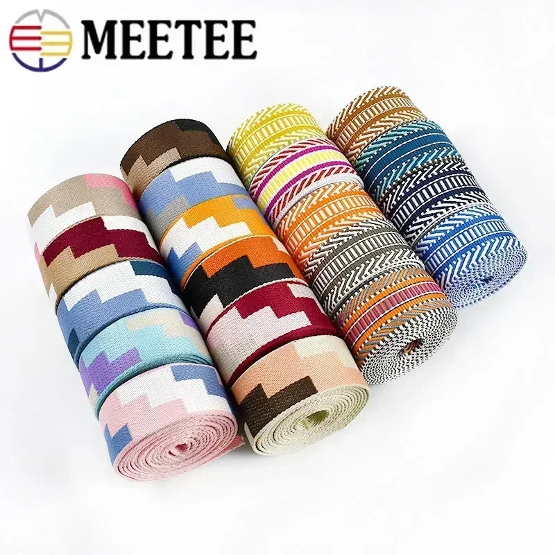 2/5Meters 3/2\'\' 38mm Polyester Jacquard Webbing for Luggage Decoration Ribbon Tape DIY Bags Shoulder Strap Sewing Bias Accessory