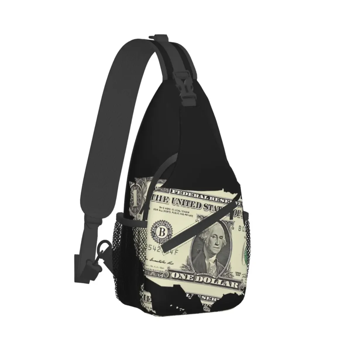 Money Crossbody Bag Sports One Dollar Bill Art Map Chest Bag Unisex Women Man Fashion Shoulder Backpacks Travel