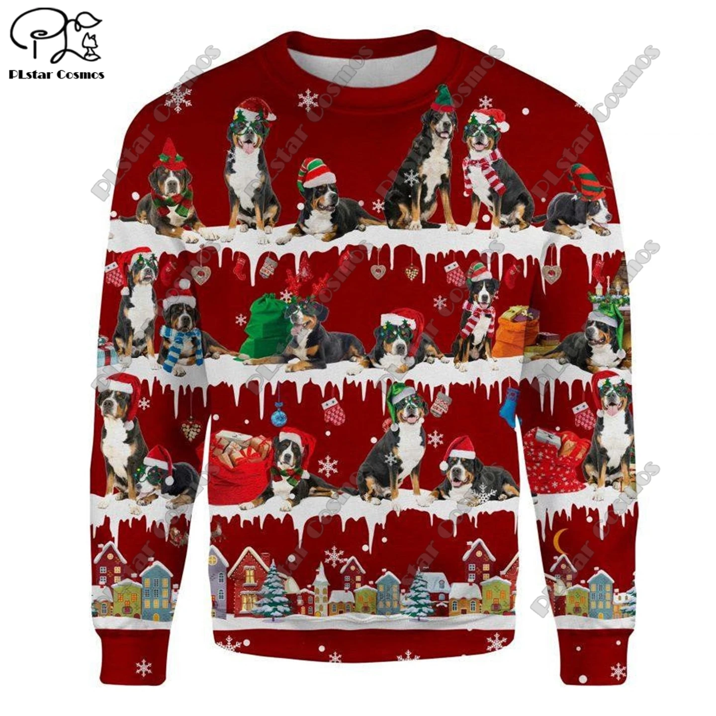 New 3D Printed Animal Custom Series Cute Christmas Pattern Ugly Sweater Street Casual Winter Sweatshirt S-3