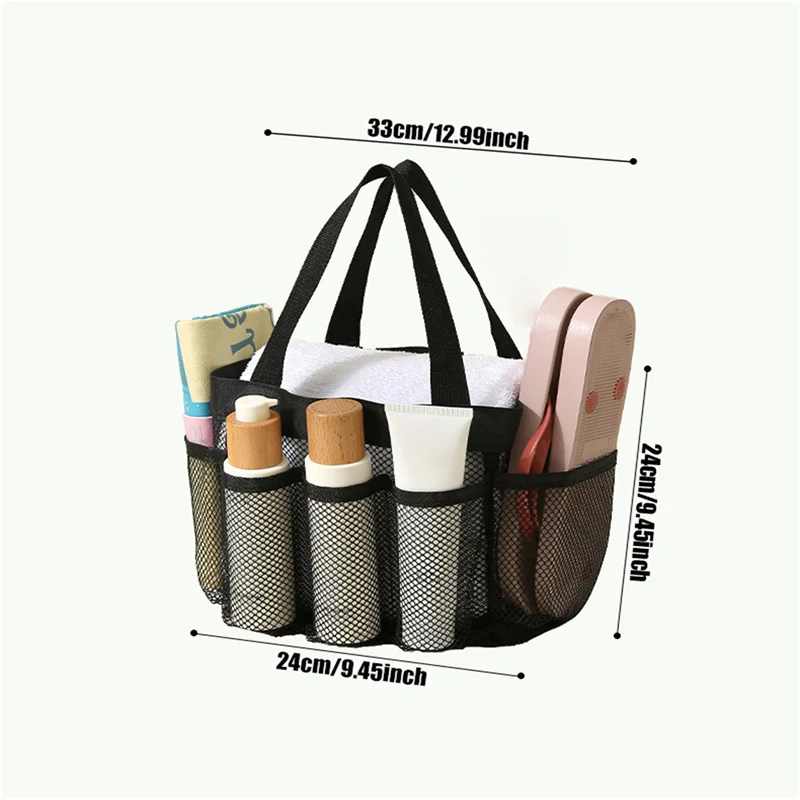 Portable Mesh Shower Caddy Tote Beach Bag Travel Storage Wash Bag Swimming Bath Bag Suitable For Outdoor Camping Quick Dry Tote