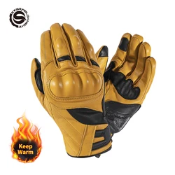 Sfk Echt leder Motorrad handschuhe wasserdicht Guantes Moto Onkel Schutz Winter Warm racing Luvas Motorrad fahren