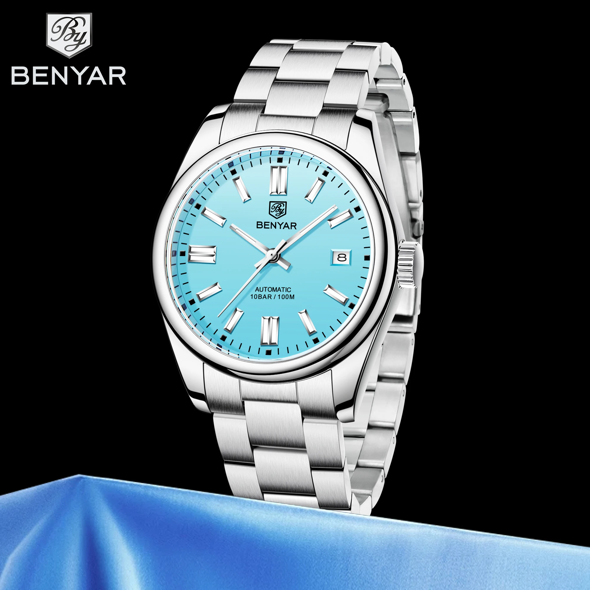

BENYAR 2025 новые мужские часы, роскошные автоматические часы, механические часы для мужчин, подарок, водонепроницаемые часы из нержавеющей стали, Reloj Hombre