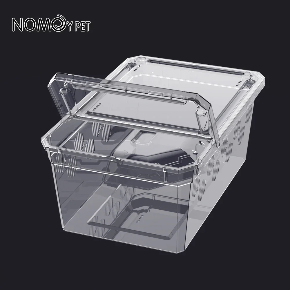 Reptile Tank Insect Spiders Tortoise Lizard Plastic Transparent Breeding Box Vivarium with Balcony Reptiles Feeding Supplies