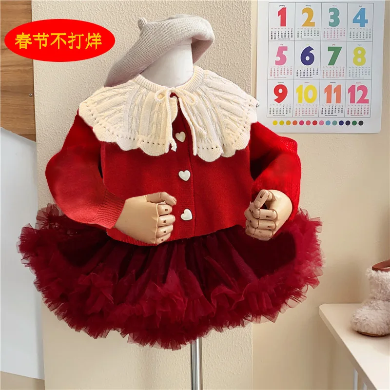 Children's Clothing Girl's Sweater2024Winter New Western Style Nordic Style Baby Child Base Sweater