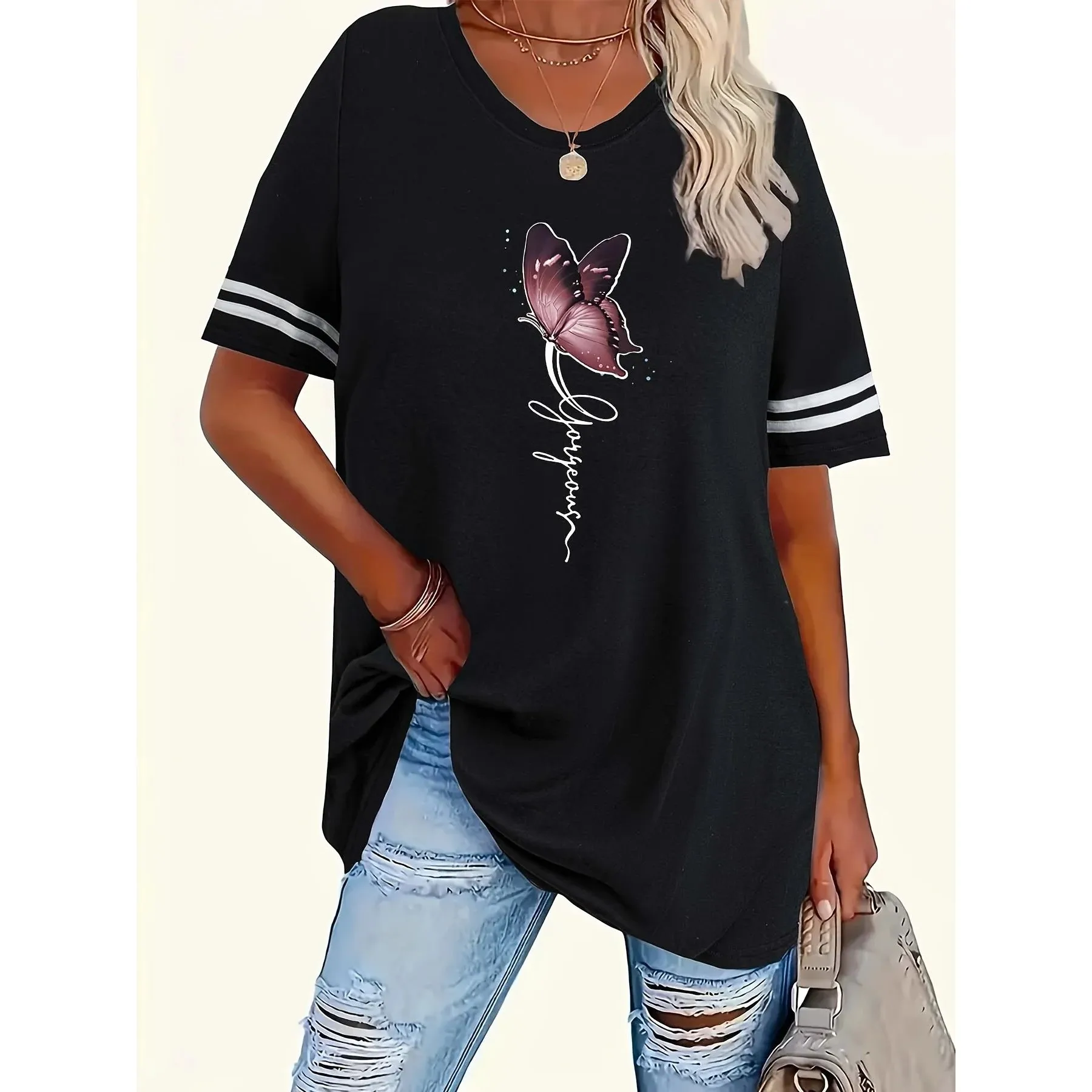 

Новинка лета, женская повседневная футболка больших размеров ort Sve Cleanfit Sle Thiened, материал, другие материалы 00% без нагрудника