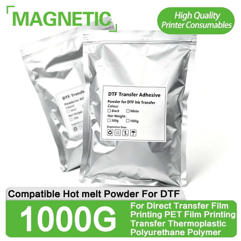 1000g DTF Hot Melt Powder For Direct Transfer Film Printing PET Film Printing T-Shirts Clothes Shoes Fabric Transfer Printing