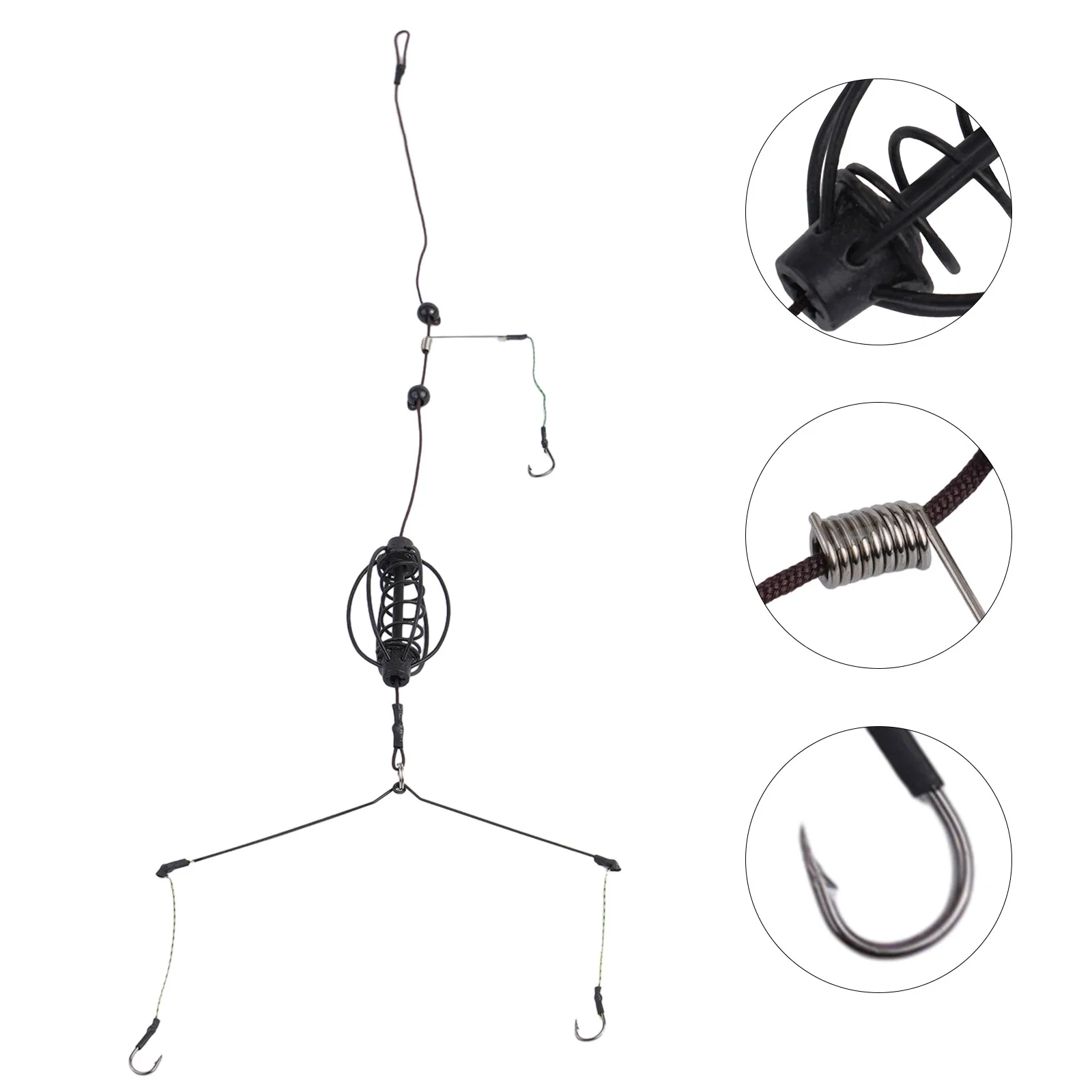 1x Bait-Carp Fishing Feeder Fishing Baits Cages Hooks Rig Set 15g/20g/25g/30g/35g/40g Bait Long Range Throw Fishing Accessories