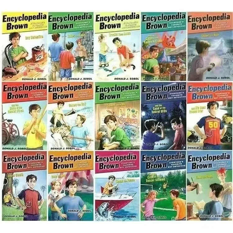 

14 Books/Set Encyclopedia Brown Children's Chapter Novel With Comic Picture Kids Reading Story Fiction